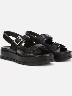 Naturalizer Ziva Black Platform Buckle Sandals Size 9 WIDE